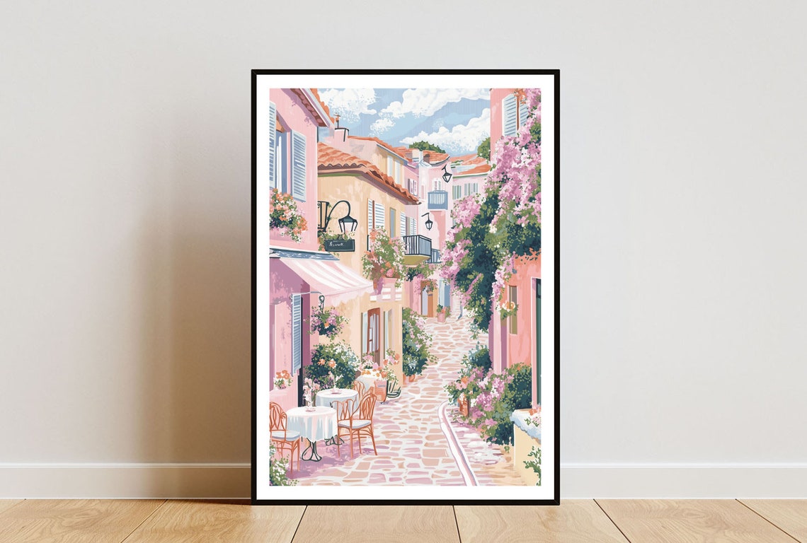 South Of France Poster Nice Print France Wall Art Travel Poster Marseille Print South Of France Wall Art French Poster Pastel Art