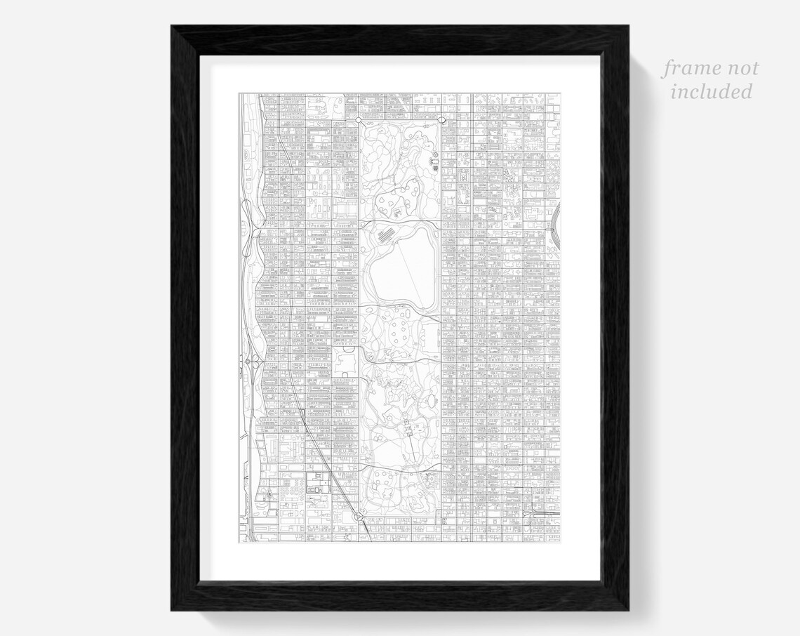 Central Park Map Poster, Manhattan New York Print