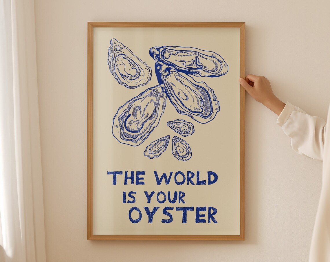 The World Is Your Oyster Art Print, Retro Kitchen