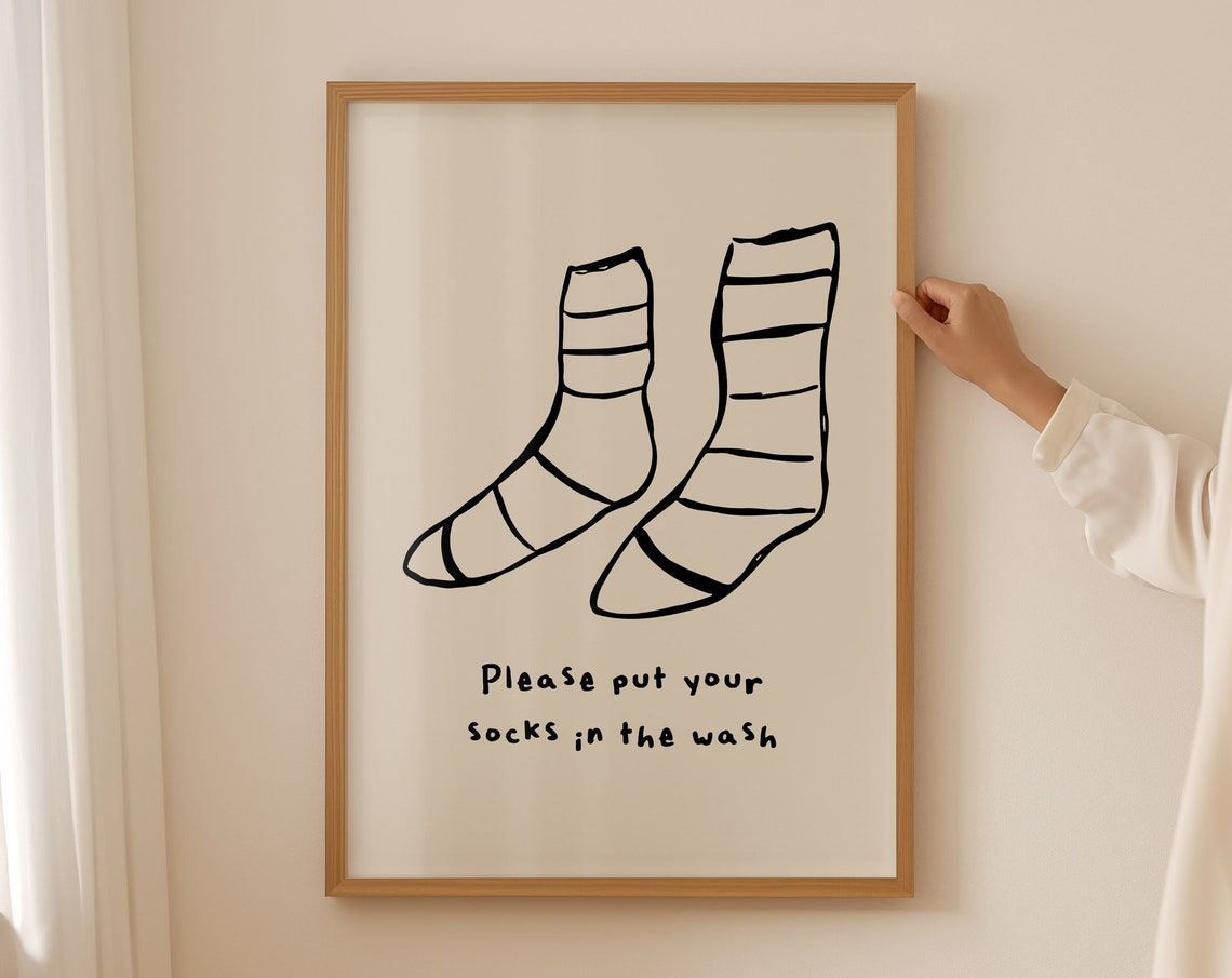 Please Put Your Socks in the Wash Funny Laundry Room Quote Poster