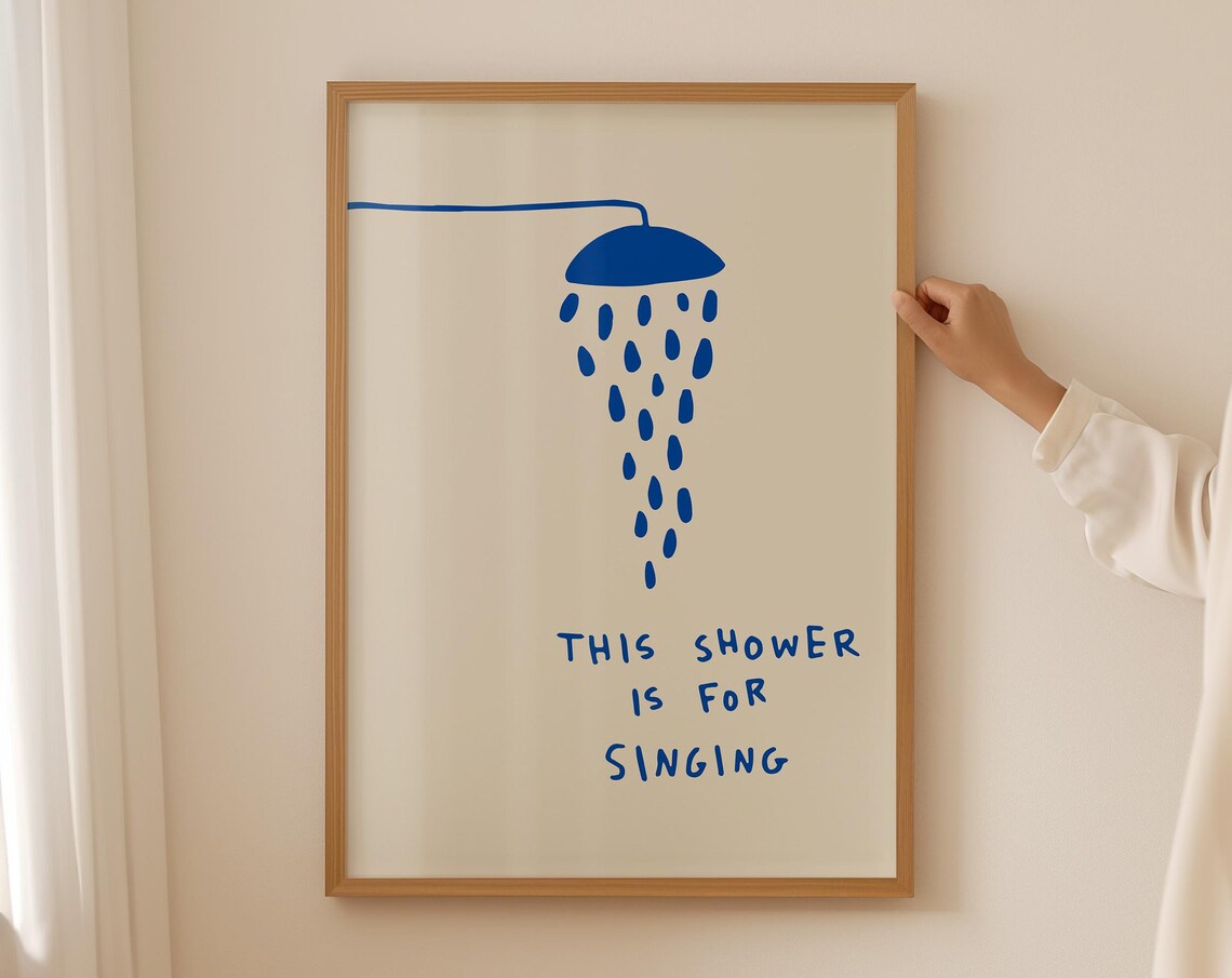 Shower Is For Singing Retro Bathroom Quote Poster