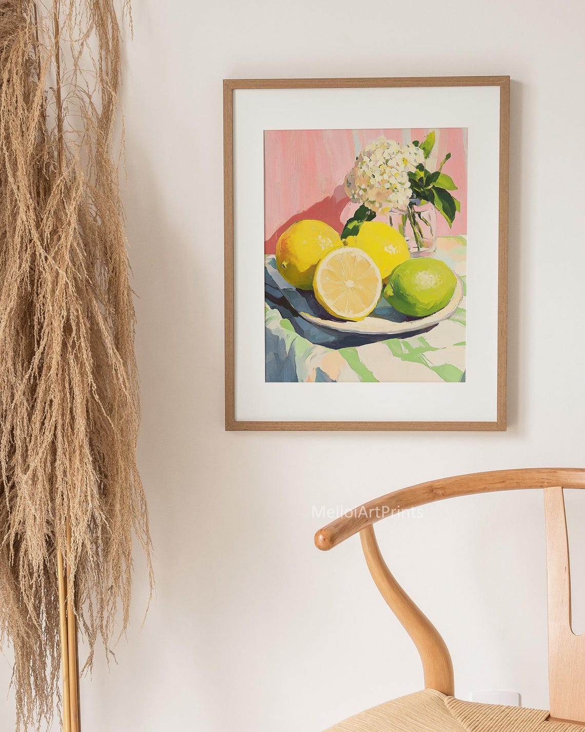 Lemon Lime Still Life Citrus Fruit Painting Kitchen Wall Art - Image 3