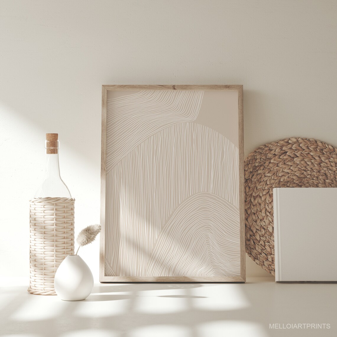 Neutral Beige Abstract Art Print, Boho Minimalist - Image 3