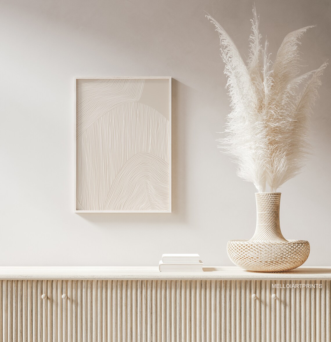 Neutral Beige Abstract Art Print, Boho Minimalist - Image 2