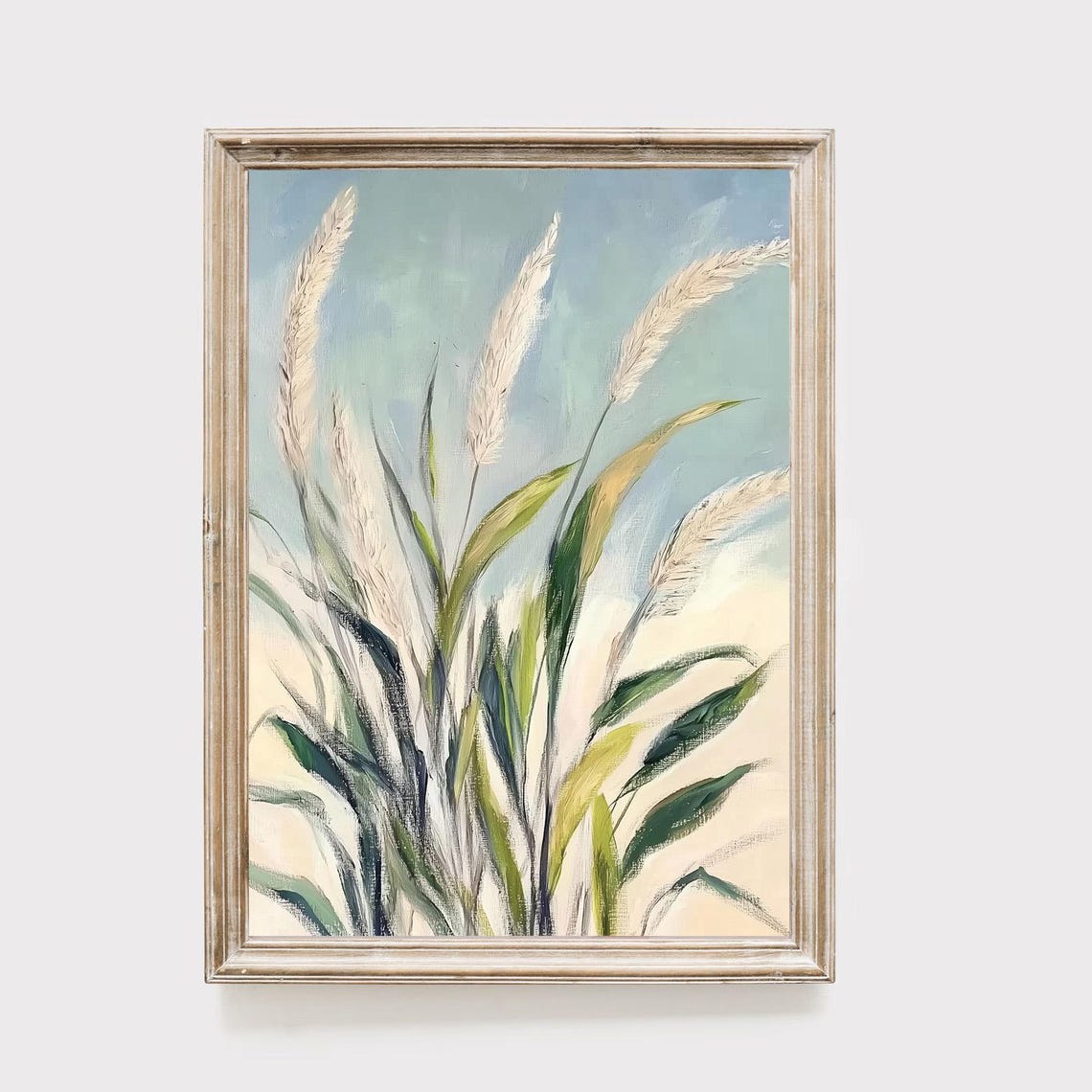 Pampas Grass Botanical Painting Soft Pastel Nature Art Poster