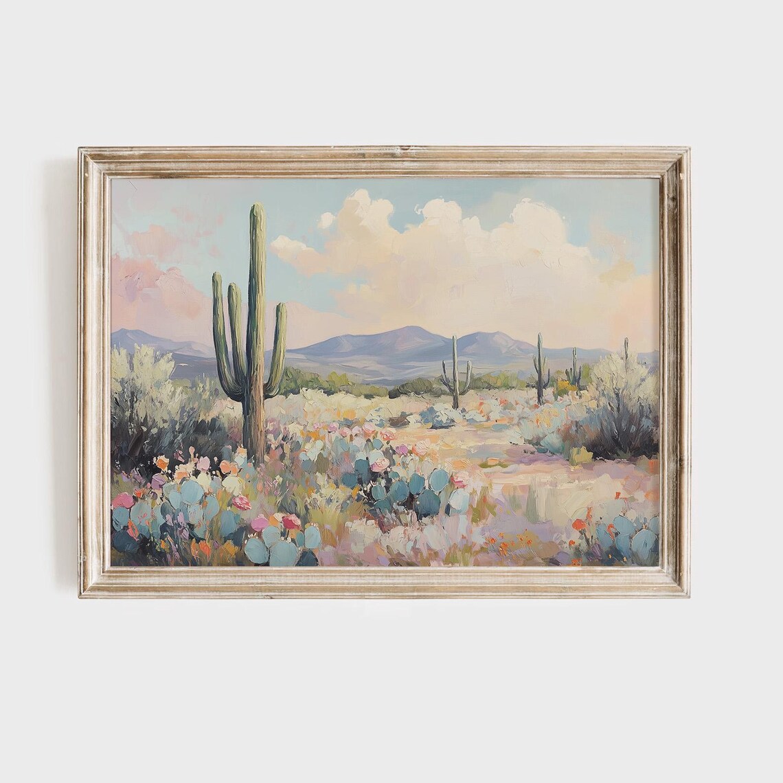 Desert Bloom Landscape Art Print, Southwestern Decor