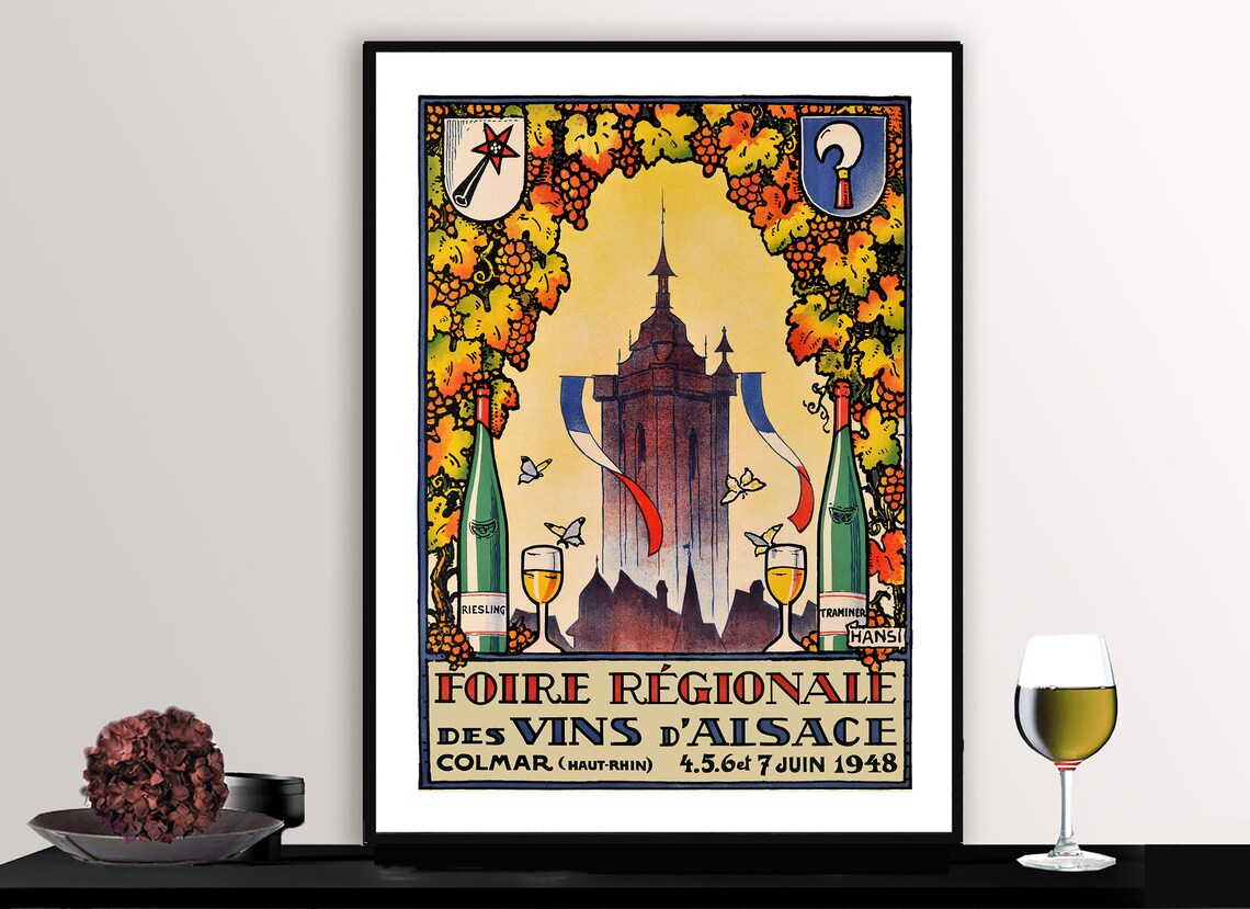 Foire Regionale Des Vins Dalsace Vintage Travel Poster