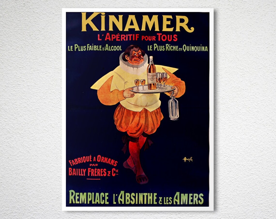 Kinamer French Vintage Advertising Poster Aperitif Quinquina Art - Image 2