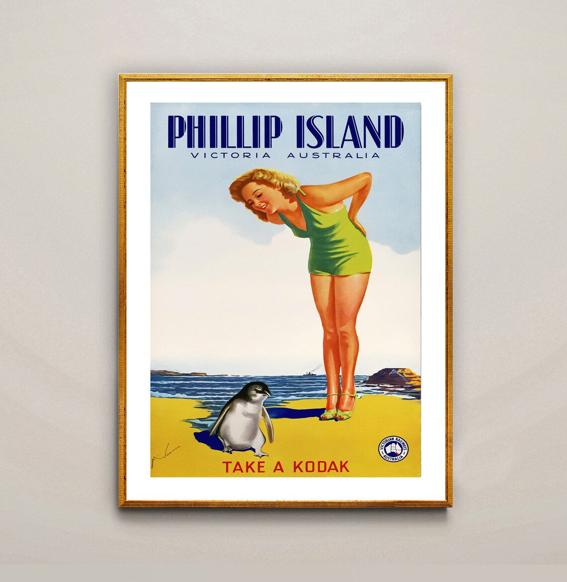 Phillip Island Vintage Travel Poster, Travel Poster - Image 2