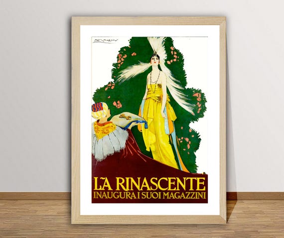 La Rinascente Vintage Poster Vintage Italian Department Store Poster Gift Idea Wall Decor