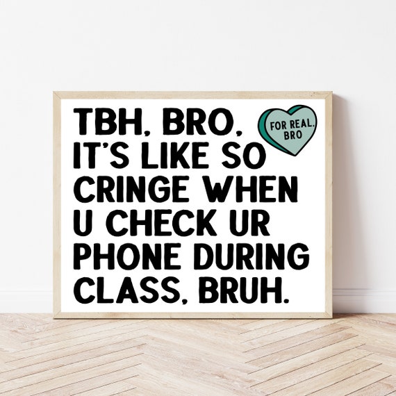 Middle High School Classroom Rules Sign Art Print