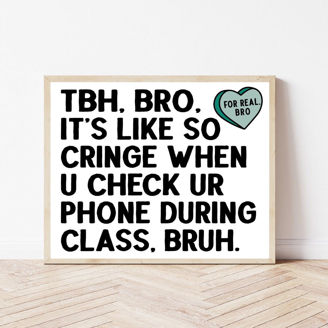 Middle High School Classroom Rules Sign Art Print