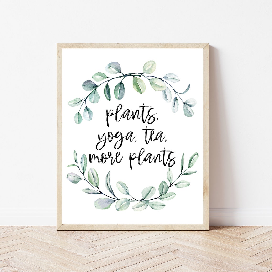 Plants Yoga Tea More Plants Eucalyptus Botanical Funny Quote Poster