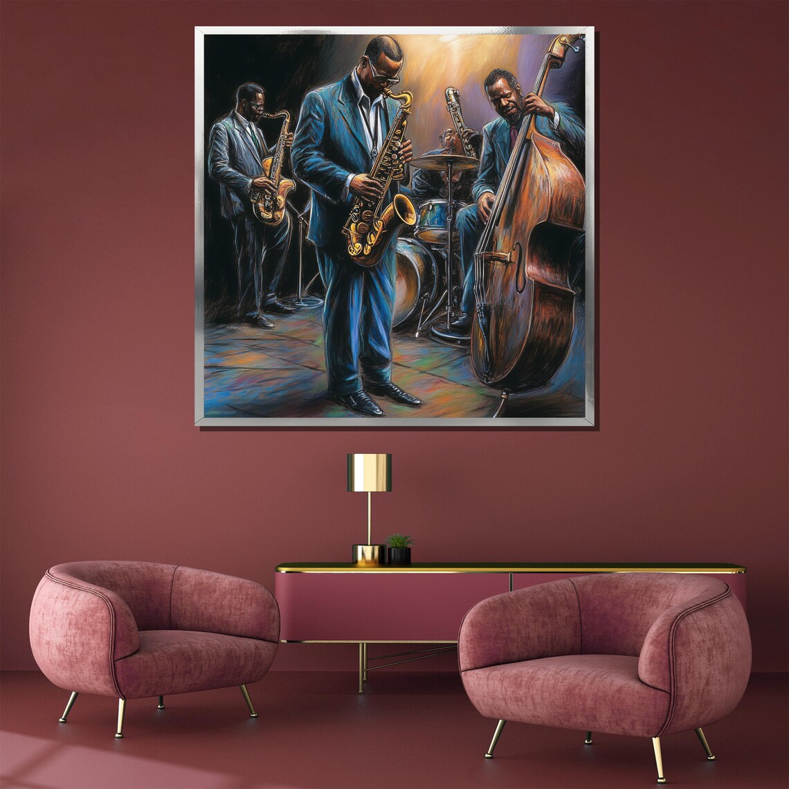 Jazz Ensemble Painting, Gift for Music Lovers - Image 3