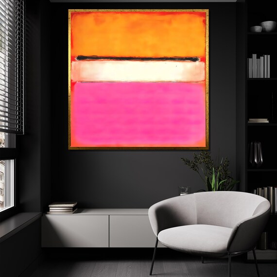Mark Rothko Painting Pink And Orange Abstract Wall Art Large Minimalist Artwork Modern Home Decor Gift For Art Enthusiasts
