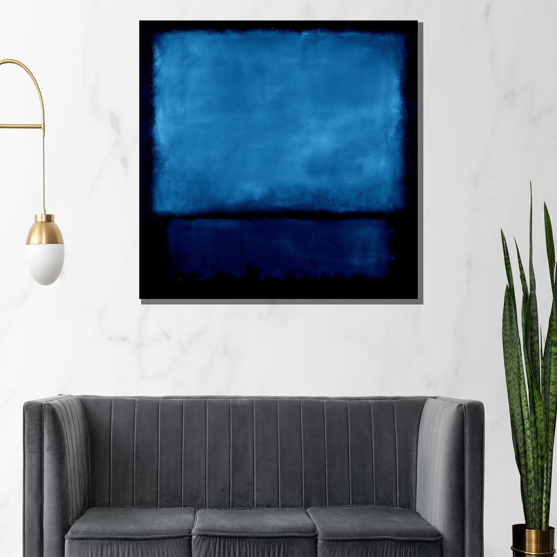 Mark Rothko Deep Blue Monochrome Abstract Color Field Poster - Image 3