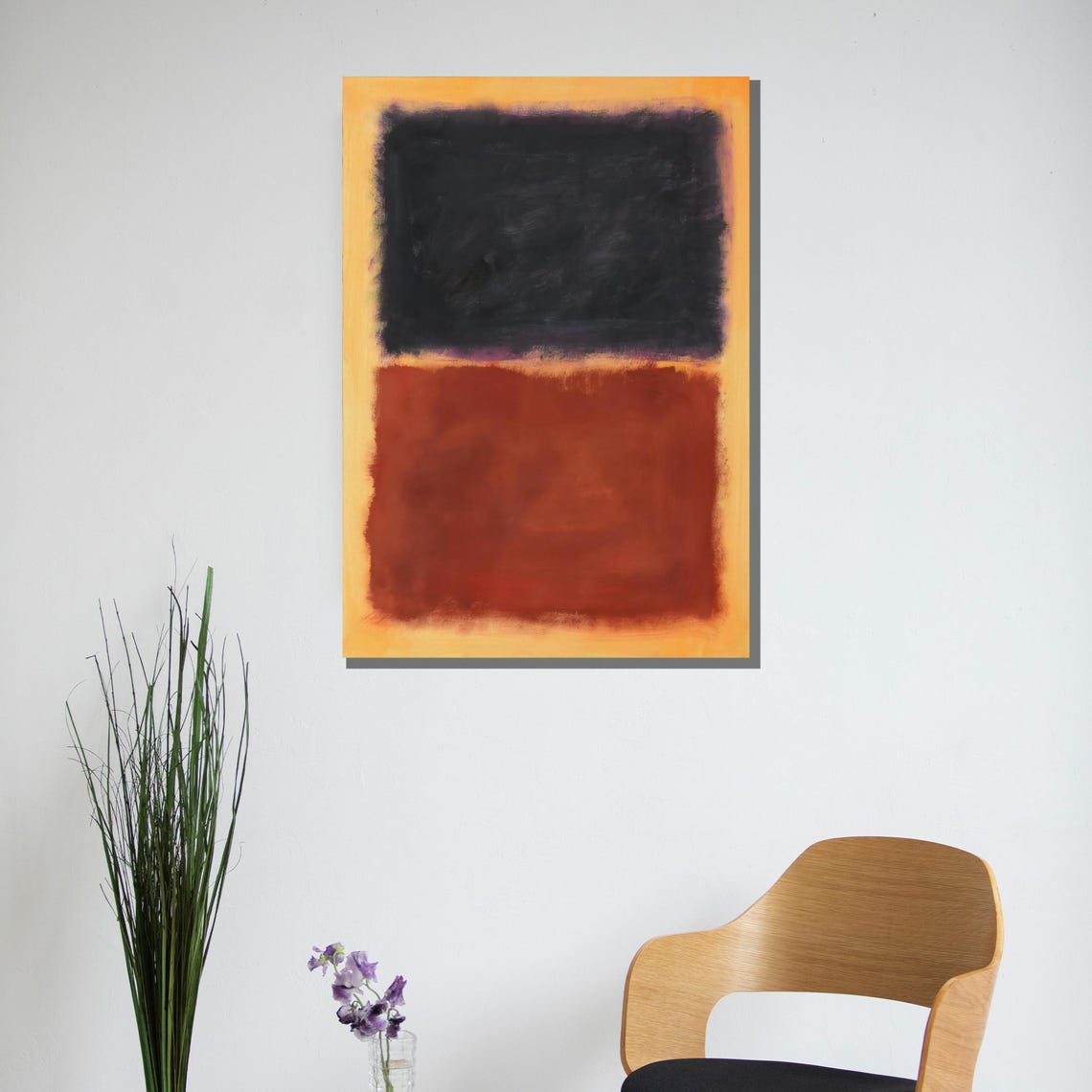 Dark Navy Blue and Rust Orange Minimalist Color Block Poster - Image 3
