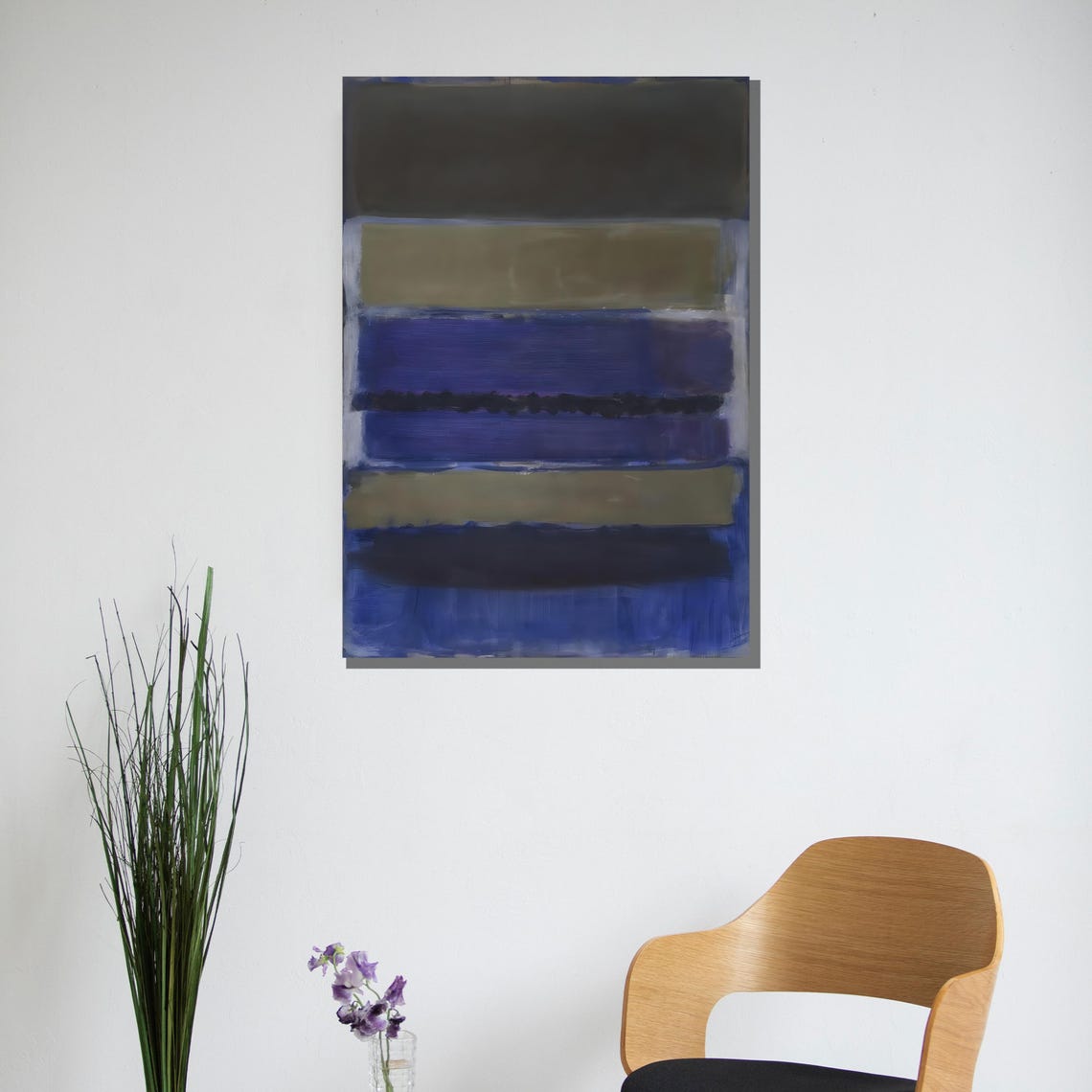 Blue and Gray Horizontal Color Bands Modern Minimal Abstract Poster - Image 3