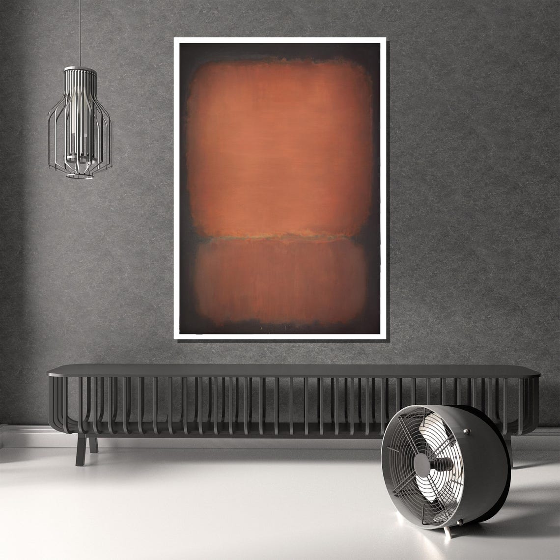 Earthy Rust Terracotta Minimalist Color Field Abstract Poster - Image 4