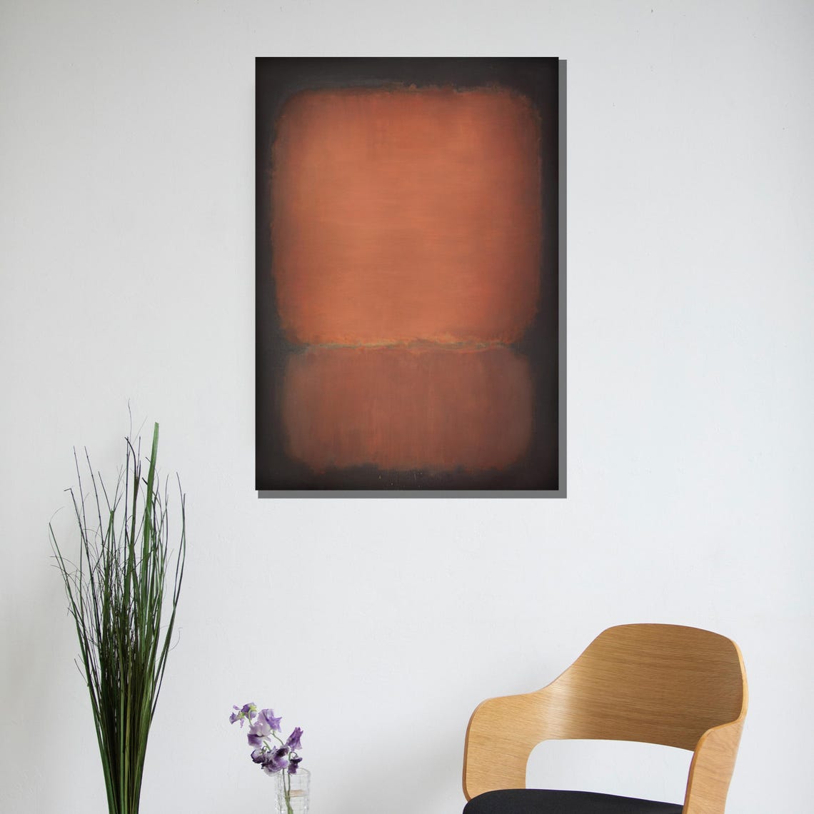 Earthy Rust Terracotta Minimalist Color Field Abstract Poster - Image 3