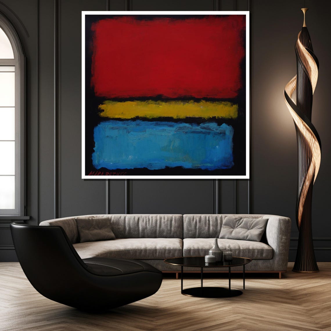 Red Blue Yellow Abstract Color Field Rothko Style Art Poster - Image 4