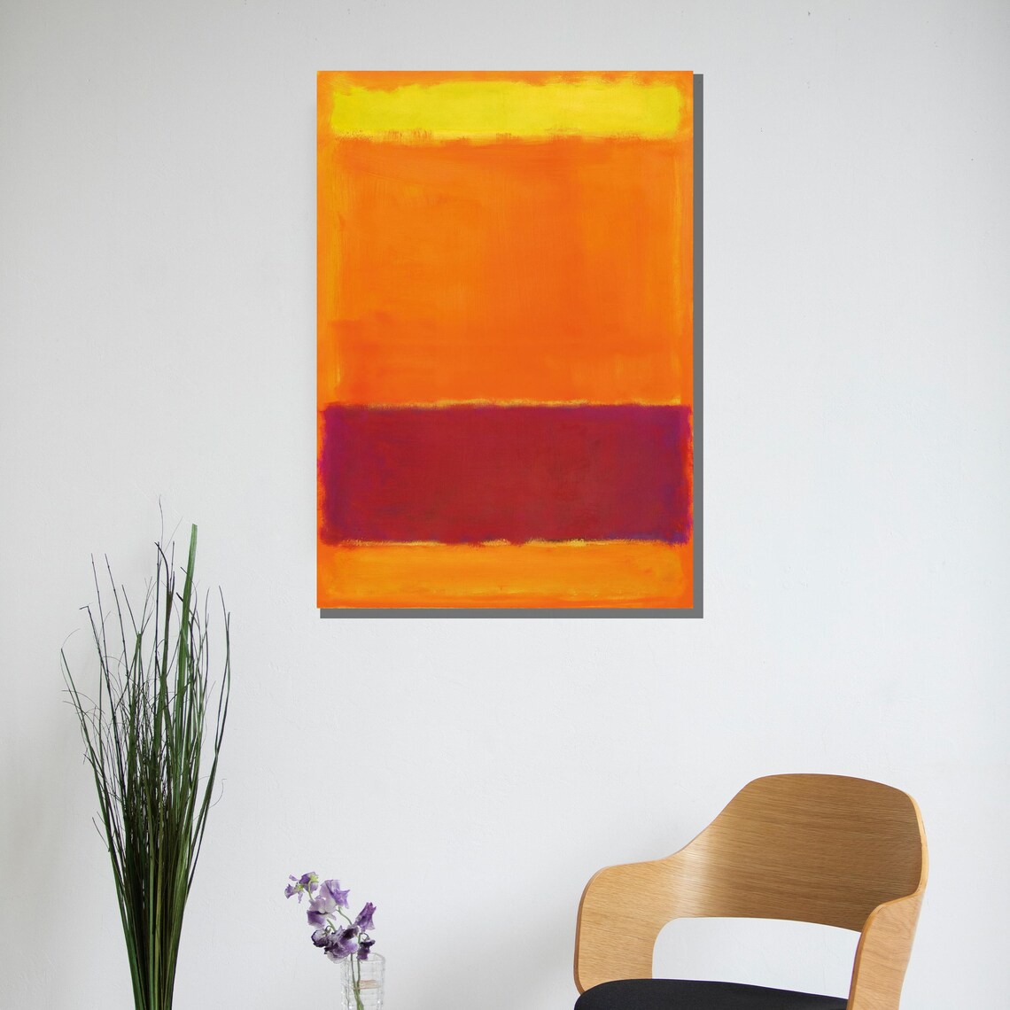 Vibrant Orange and Deep Crimson Color Field Painting Art Poster - Image 3