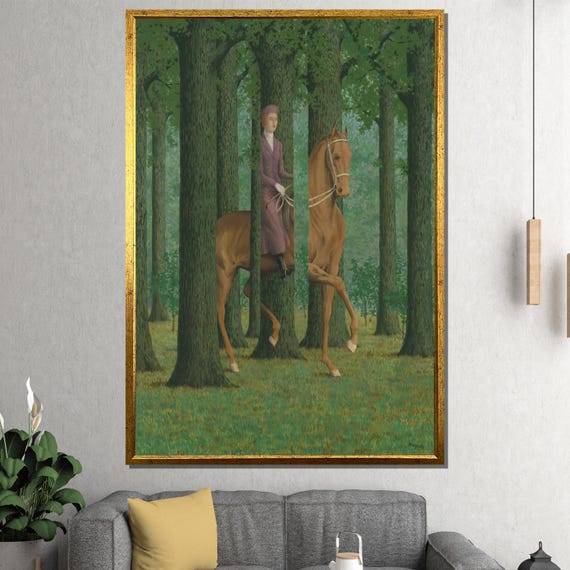 Ren Magritte The Blank Signature Wall Art Surreal Forest Scene Modern Art Dcor