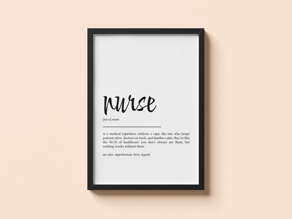 Nurse Definition Minimalist Typography Medical Superhero Poster
