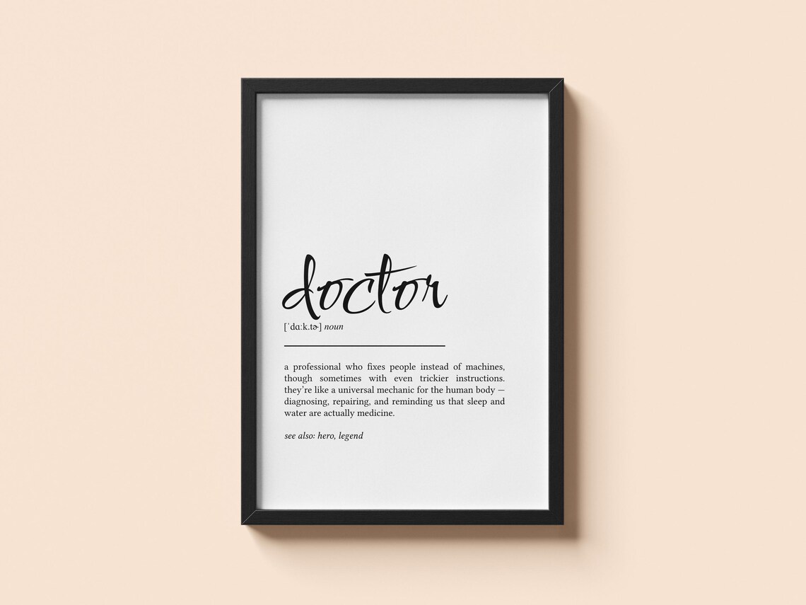 Doctor Medical Definition Poster, Gift For Graduation