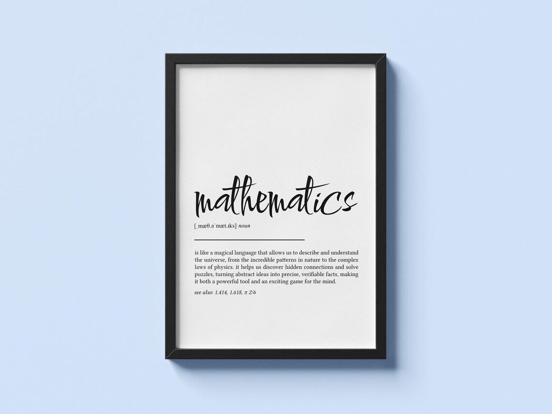 Mathematics Definition, Minimalist Art Print