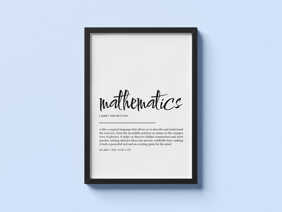 Mathematics Definition, Minimalist Art Print