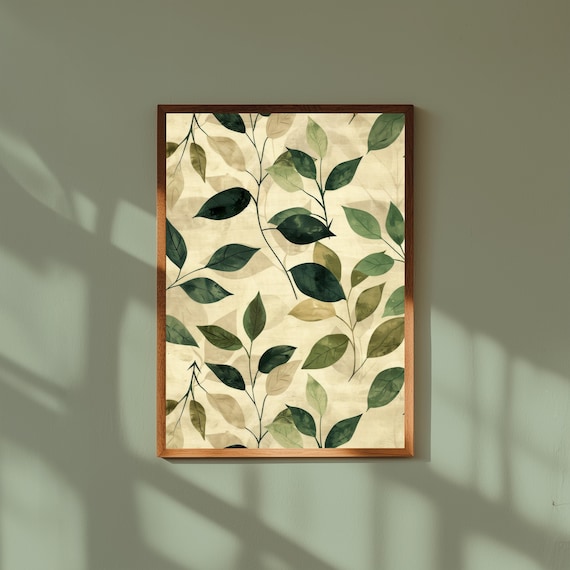 Abstract Botanical Print Modern Floral Fine Art Decor