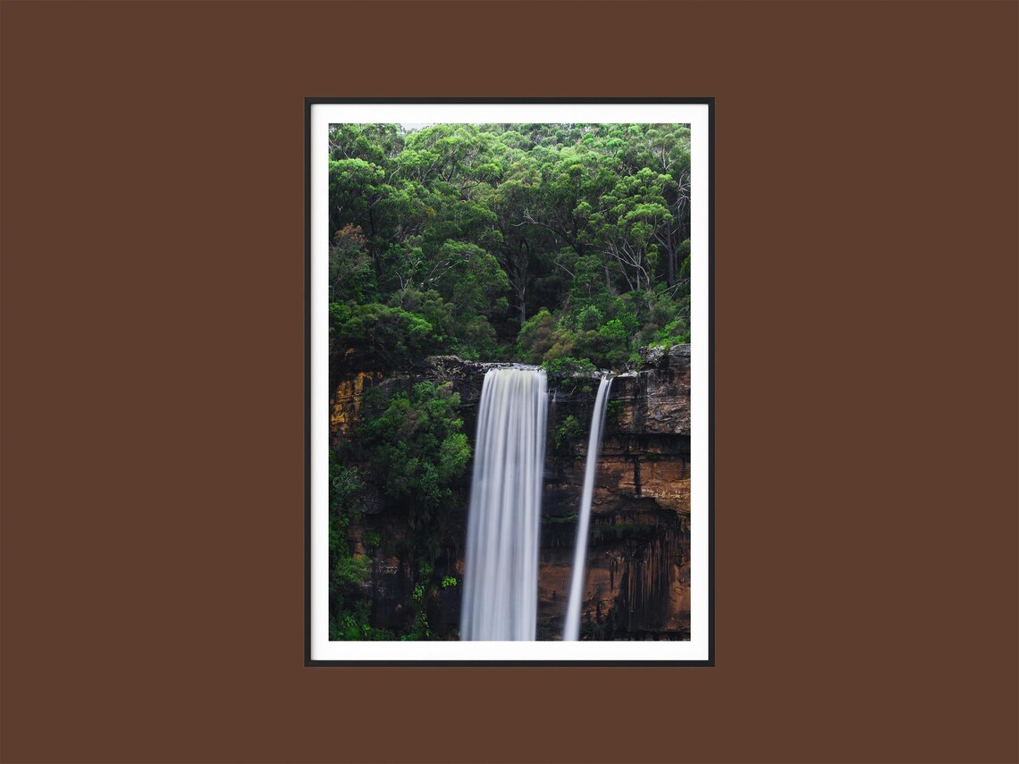 Belmore Falls Waterfall In Lush Australian Rainforest Scenic Poster