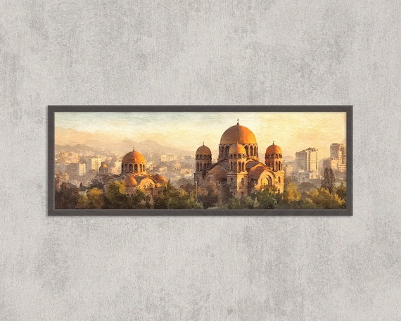 Alexander Nevsky Cathedral Sofia Bulgaria Watercolor Art Print
