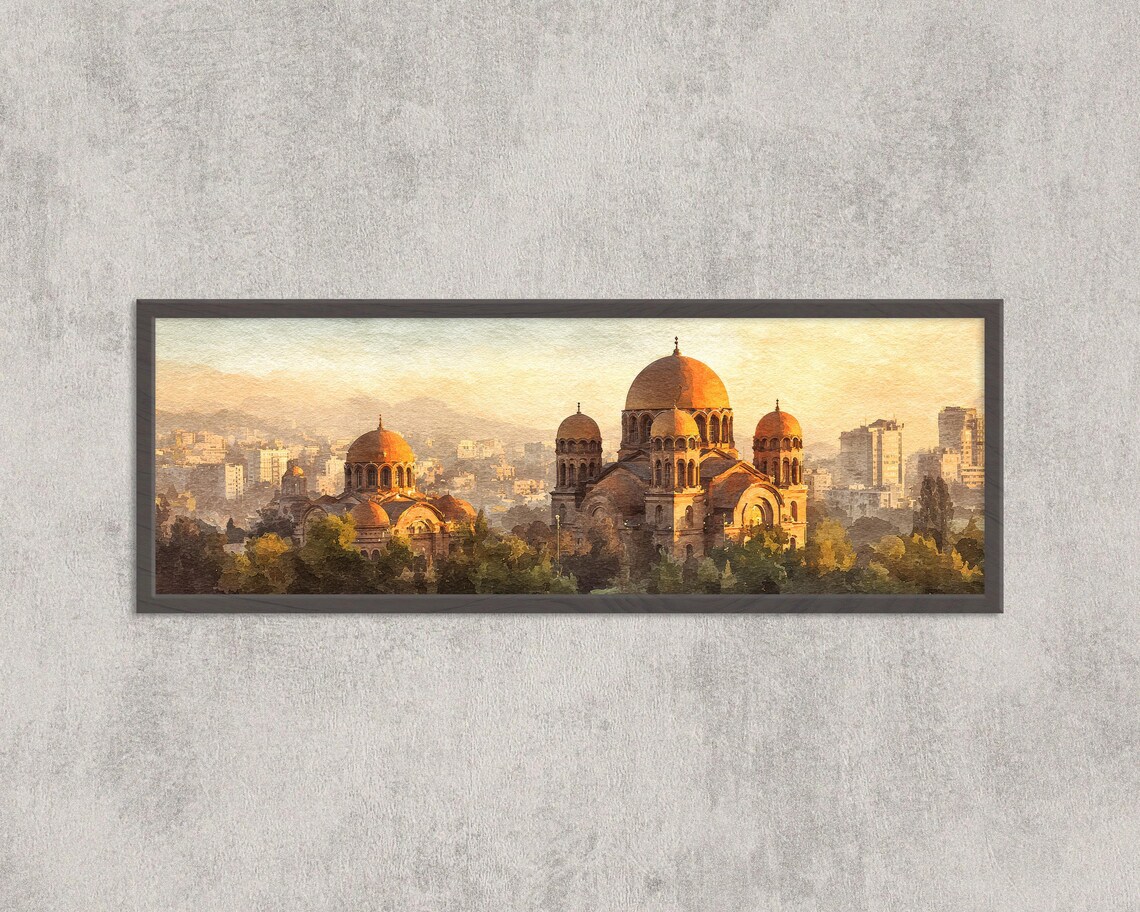 Alexander Nevsky Cathedral Sofia Bulgaria Watercolor Art Print
