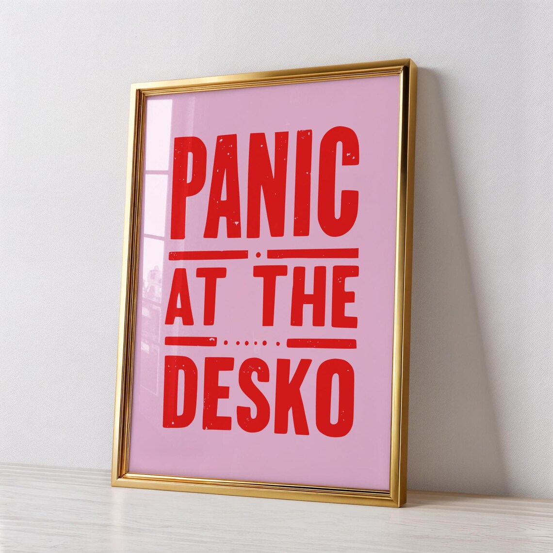 Panic At The Desko Funny Retro Typography Art Print