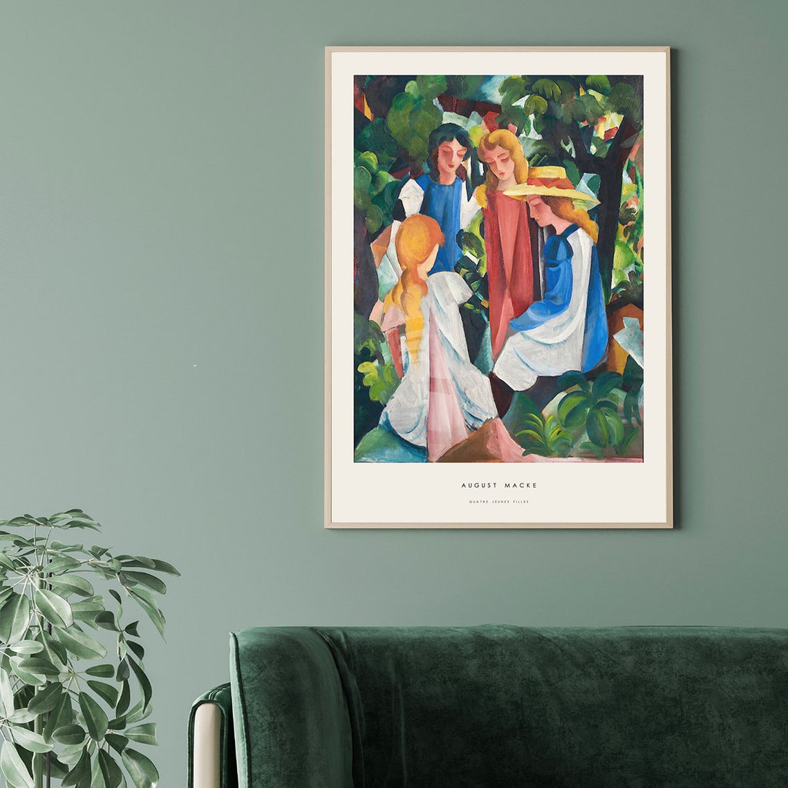 August Macke Four Young Girls Garden Expressionist Art Poster - Image 2
