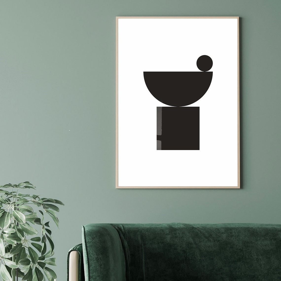 Minimalist Black Geometric Shapes Balanced Abstract Composition Poster - Image 2