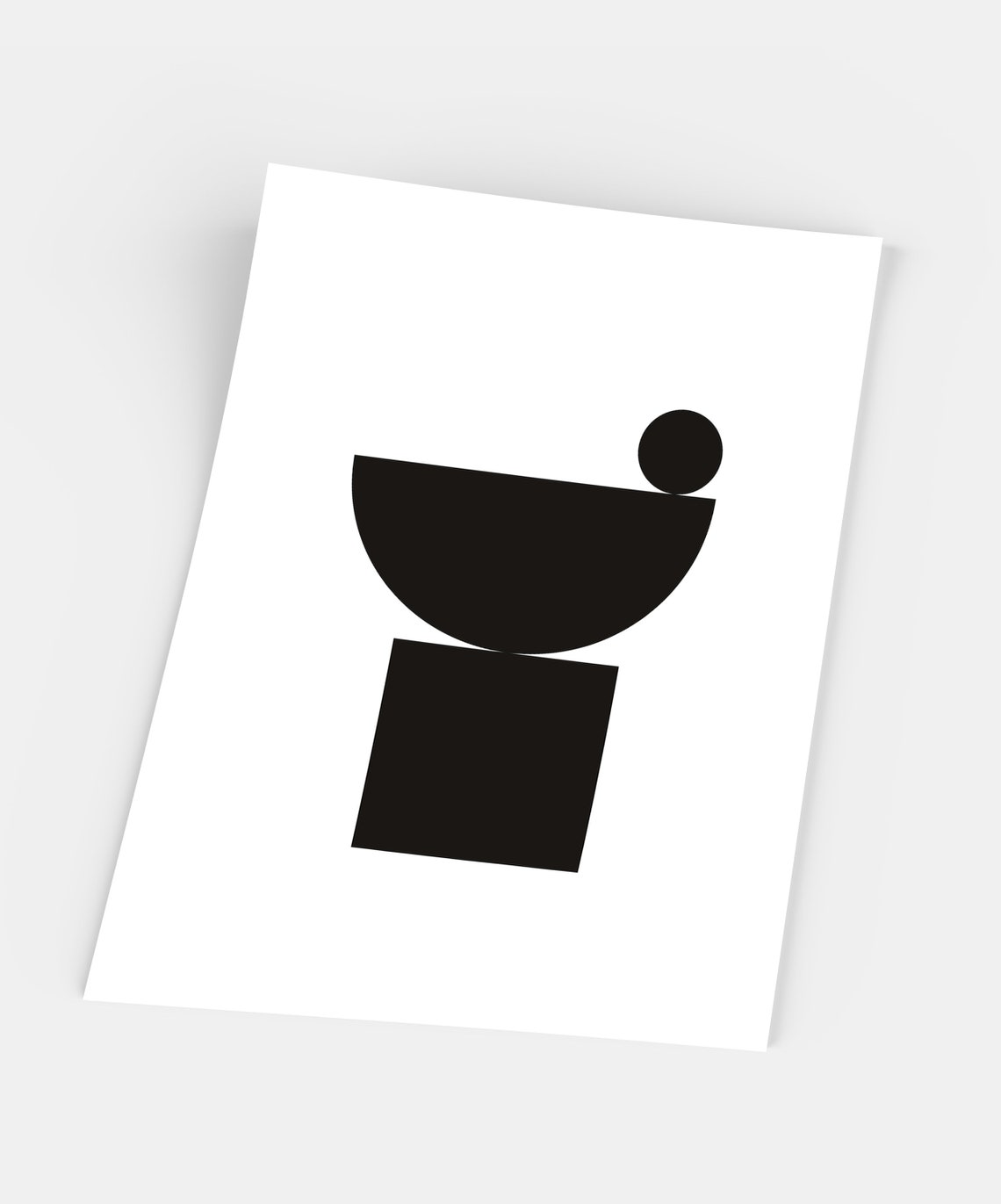 Minimalist Black Geometric Shapes Balanced Abstract Composition Poster - Image 3