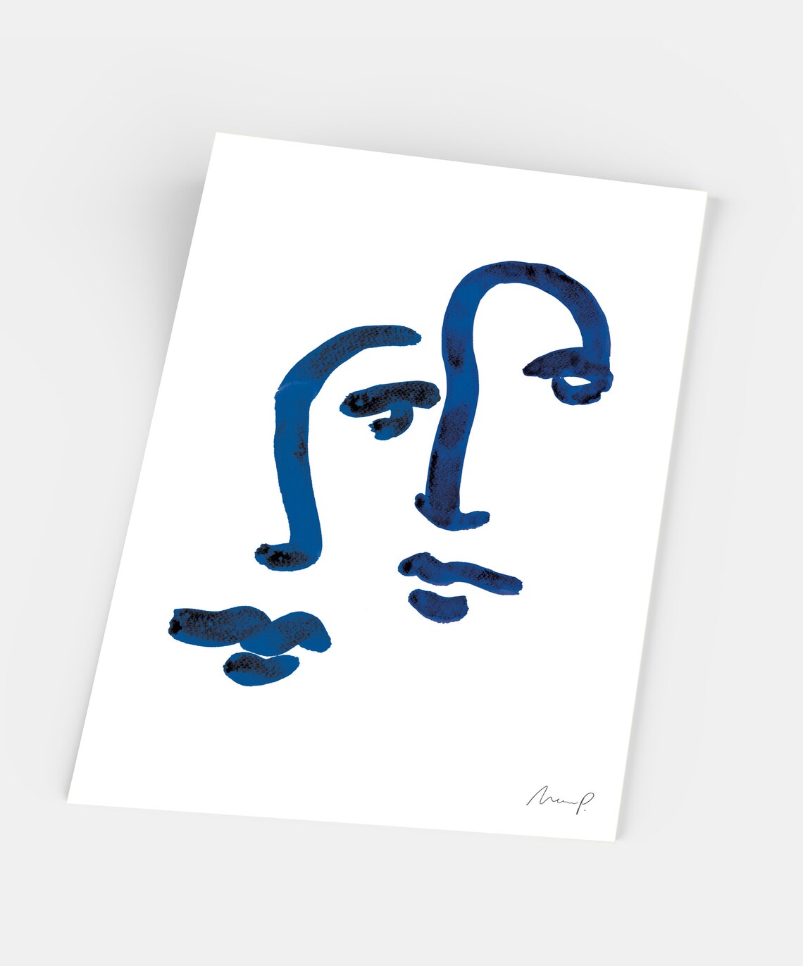 Matisse-Inspired Blue Portrait, Abstract Art Print - Image 5
