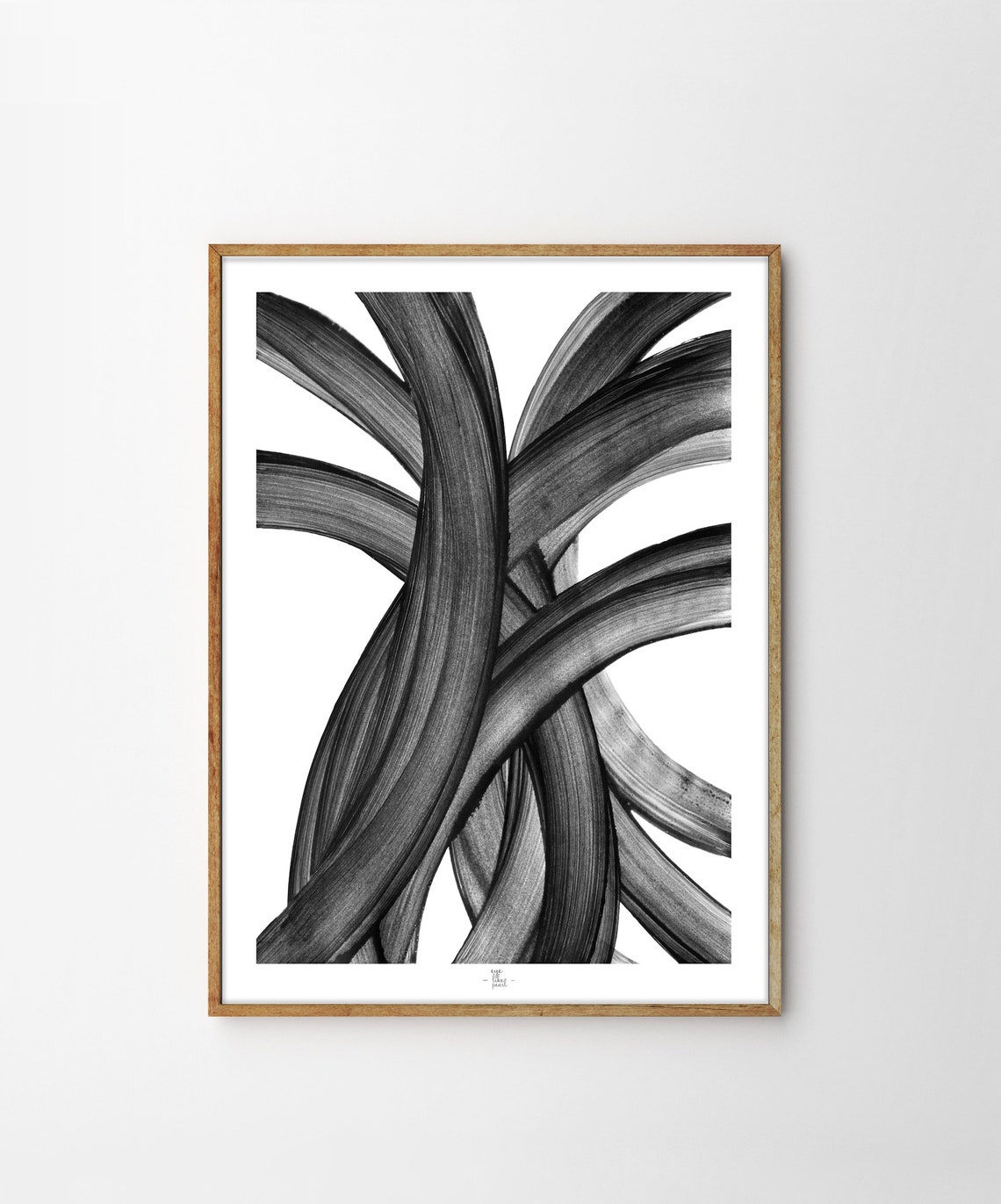Interwoven Black Brushstroke Strands Organic Abstract Art Poster - Image 5