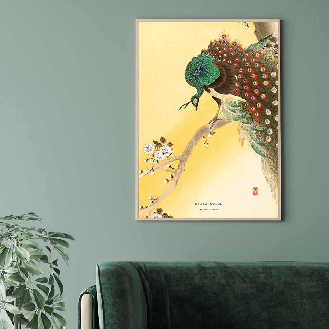 Japanese Peacock Poster, Ohara Koson Nature Art Print - Image 3