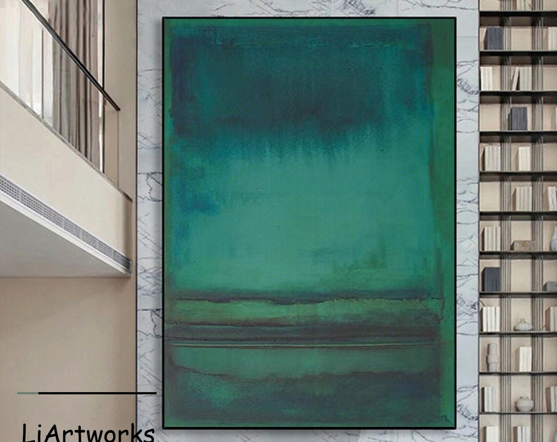 Abstract Emerald Green Color Field Painting Modern Minimalist Poster