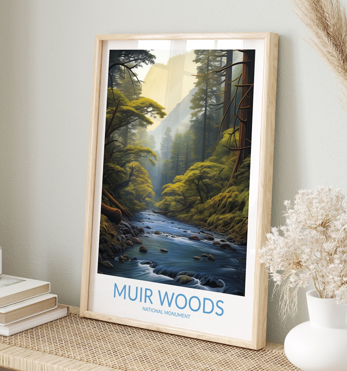 Muir Woods National Monument Forest Stream Light Travel Poster