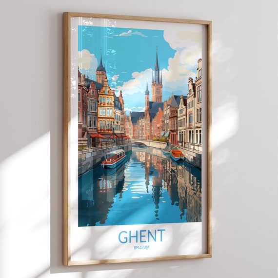 Ghent Print No 7 Ghent Poster Ghent Wall Art Ghent Art Print Ghent Artwork Ghent Travel Gift Belgium Print Home Decor