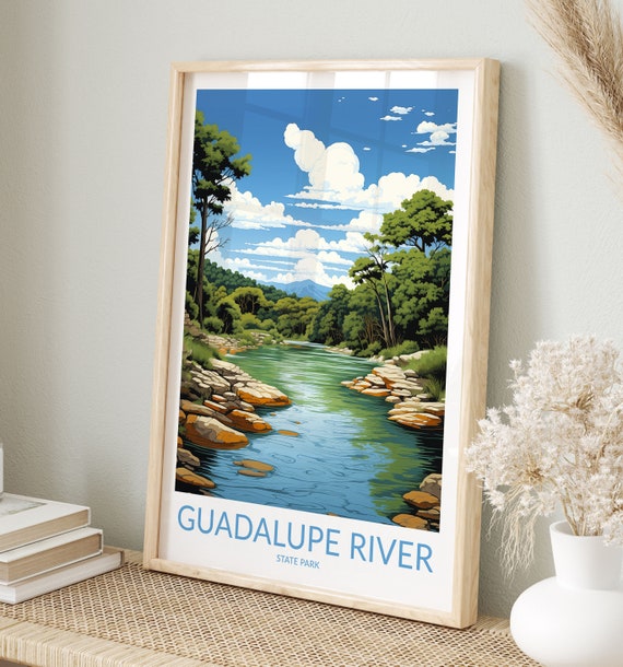 Guadalupe River Print No 4 Guadalupe River Poster Guadalupe River Wall Art Guadalupe River Art Print Artwork Travel Gift Texas
