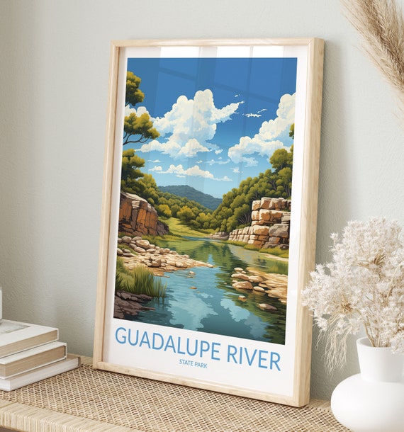 Guadalupe River Print No 3 Guadalupe River Poster Guadalupe River Wall Art Guadalupe River Art Print Artwork Travel Gift Texas