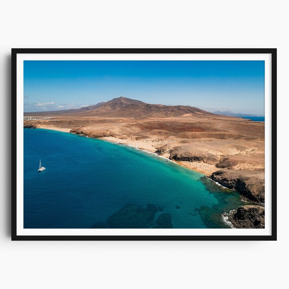 Lanzarote Travel Print Lanzarote Wall Art Spain Travel Print Lanzarote Poster Canary Islands Papagayo Beach Ocean Wall Art