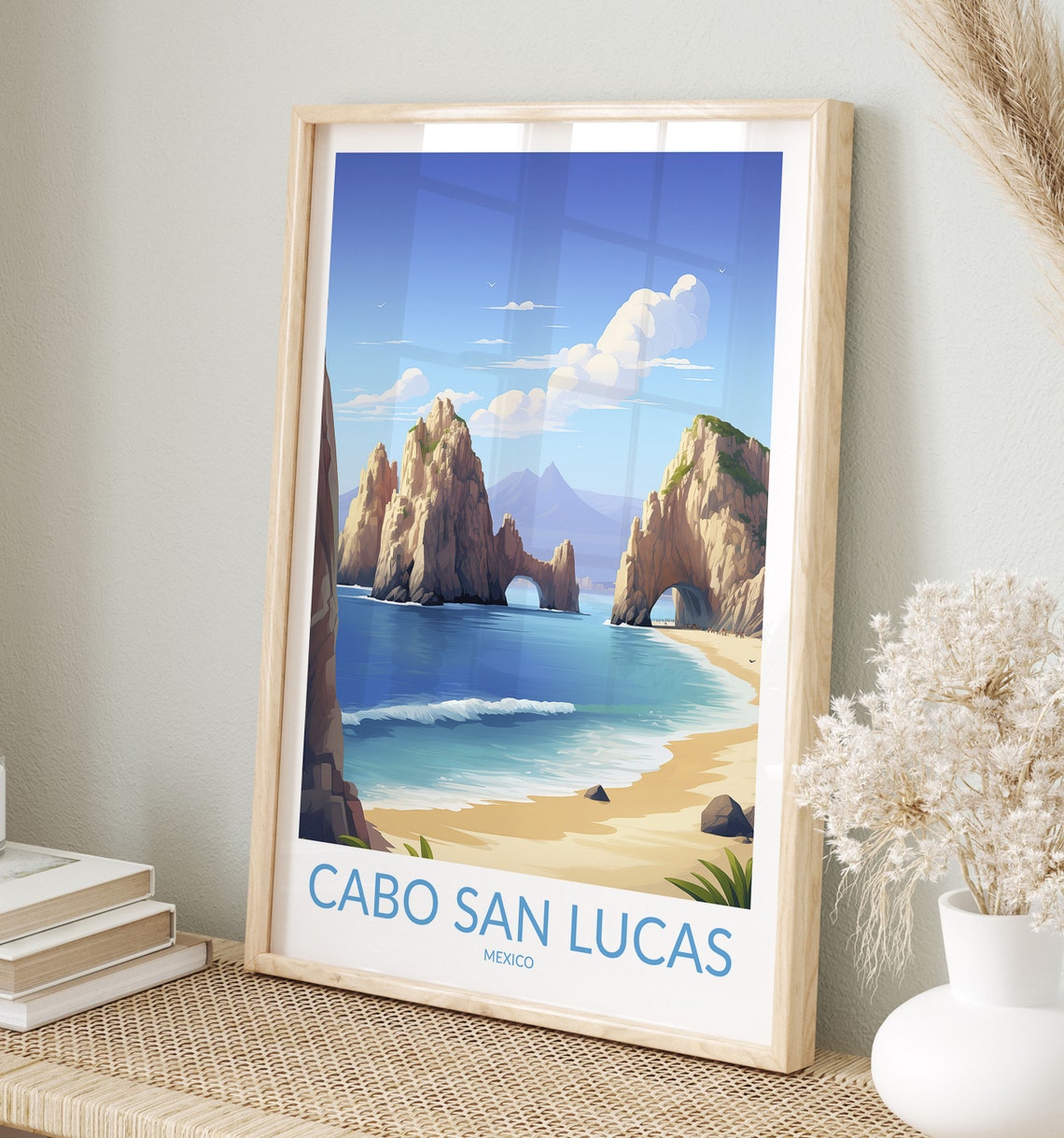 Cabo San Lucas Mexico Beach Rock Formations Blue Ocean Poster