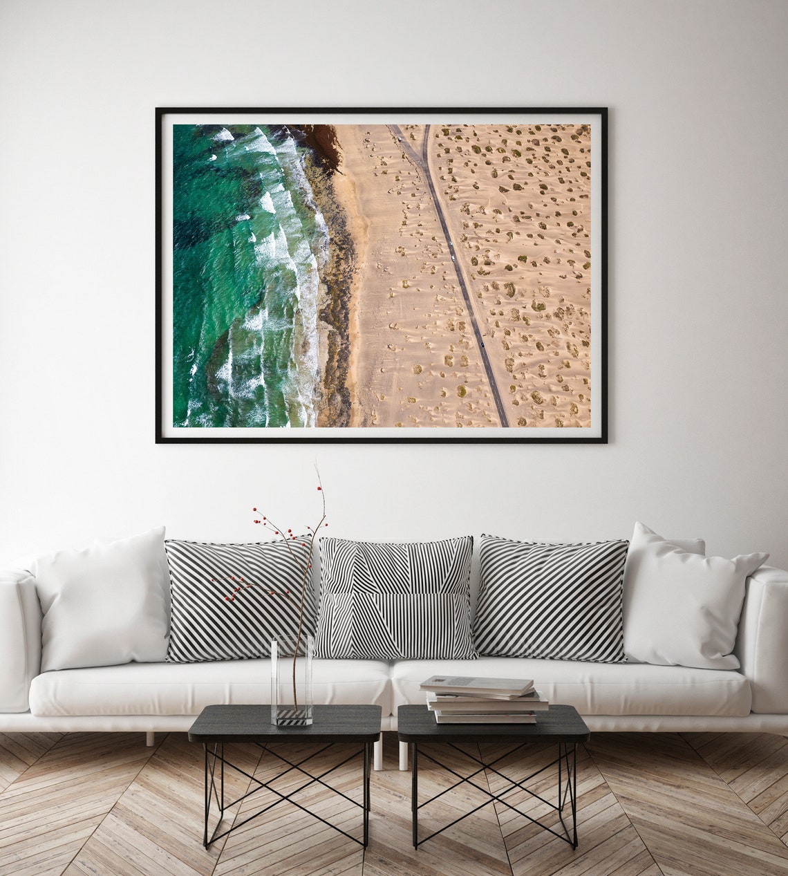 Famara Beach Top Down Waves Dunes Aerial Lanzarote Ocean Print - Image 4